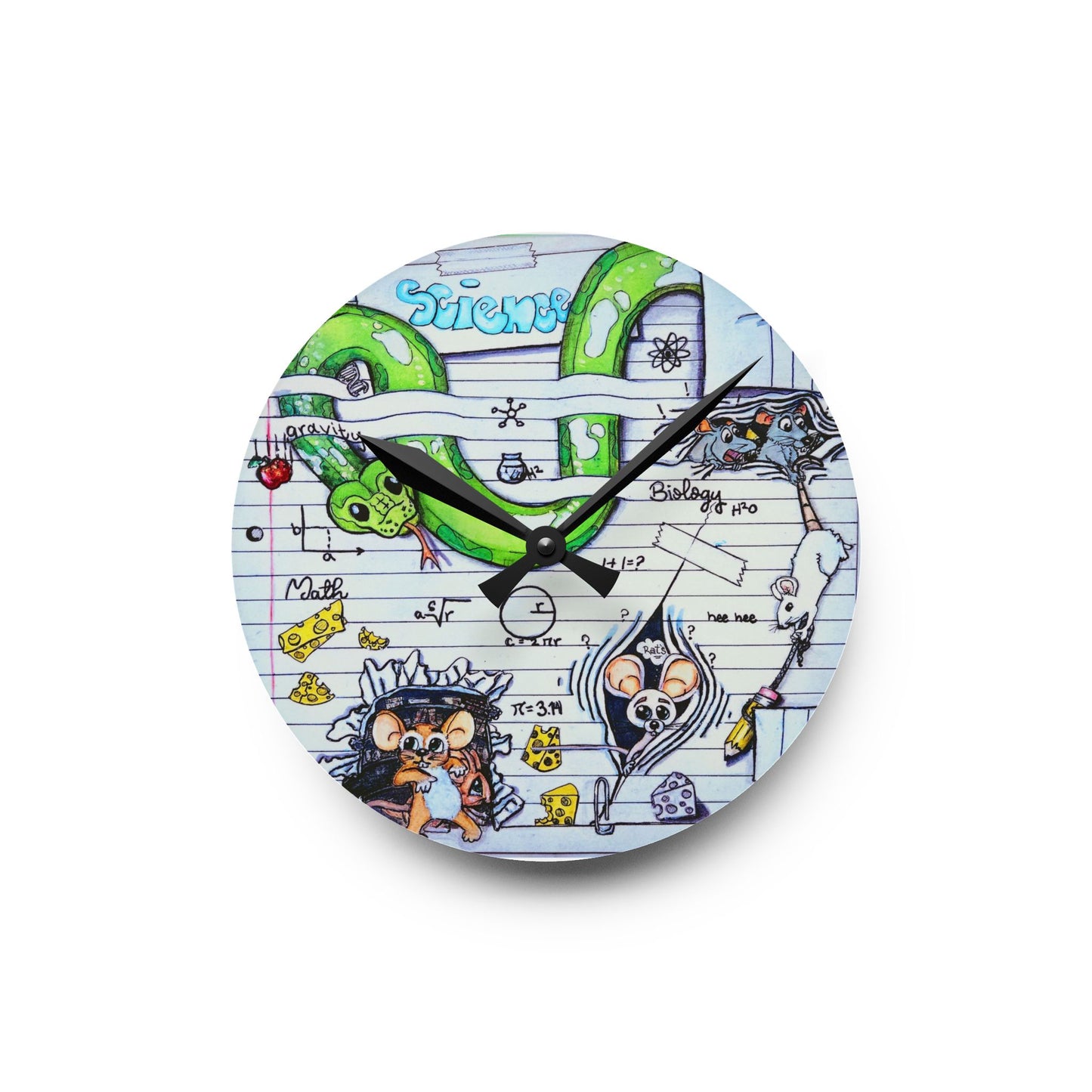 Acrylic Wall Clock science lab homework theme